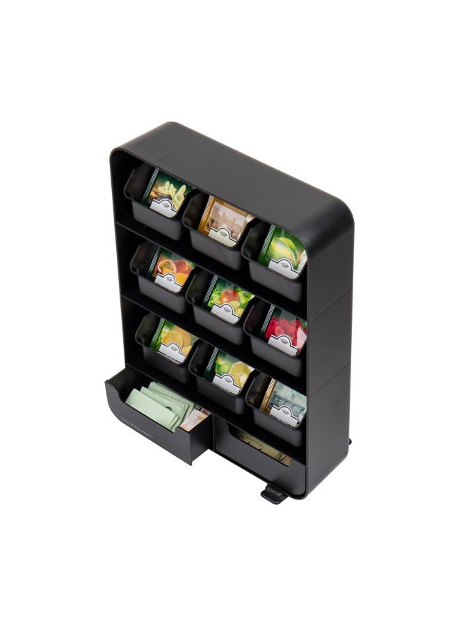 Mind Reader "Baggy" Tea Bag holder and Condiment Organizer, Black 4.33" L x 10.24" W x 13.11" H TBORG-BLK - Image 4